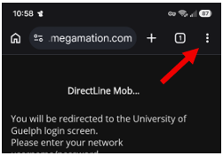 Chome 3-dots for settings