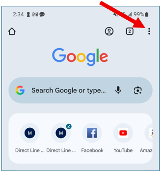 Google mobile app main title bar
