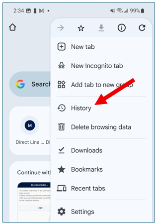 Google mobile app settings menu