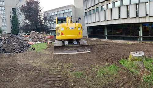 McLaughlin Library Courtyard Construction Has Begun