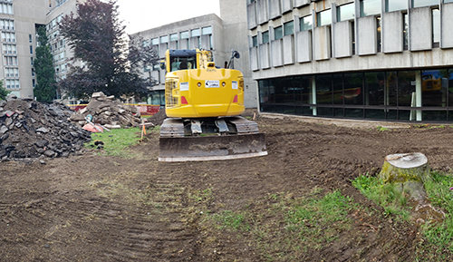 McLaughlin Library Courtyard Construction Has Begun